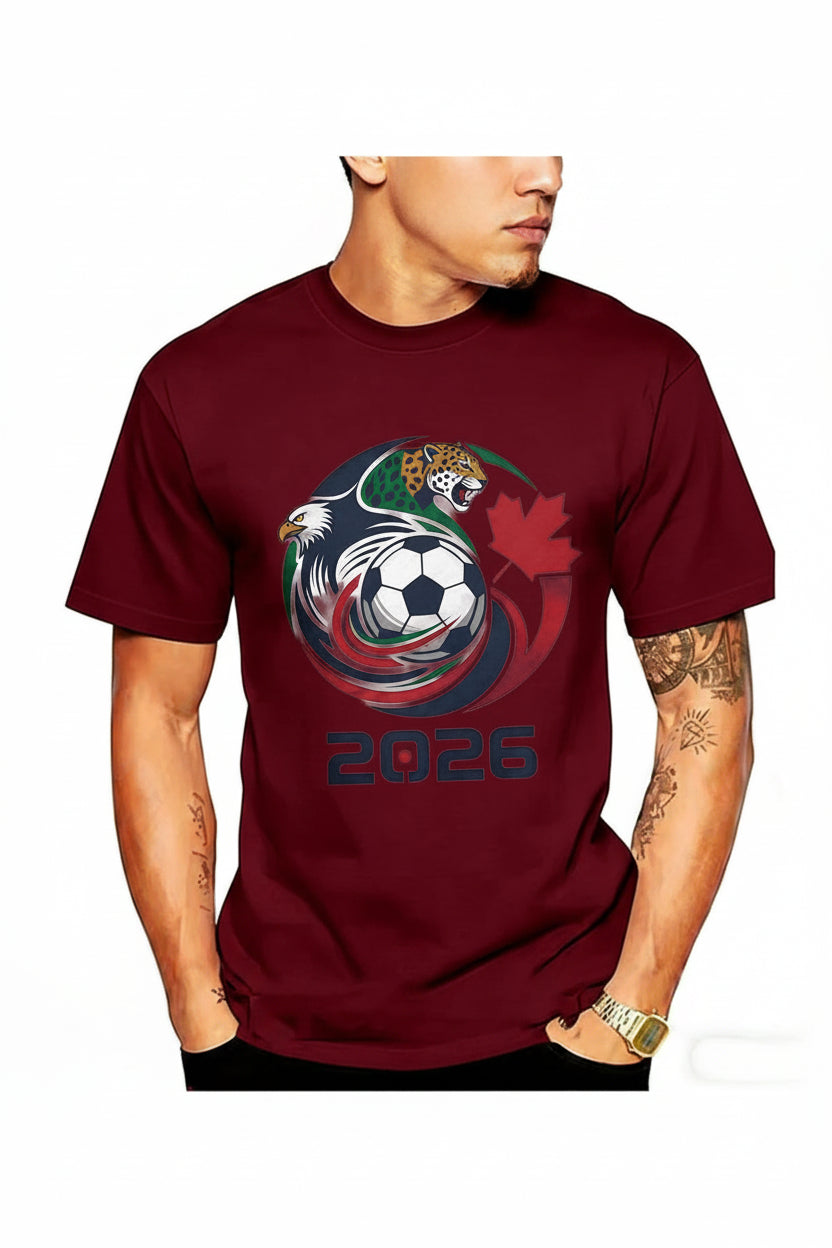 World Cup Men's Eagle & Jaguar Graphic Sports Tee | Premium Soccer T-Shirt