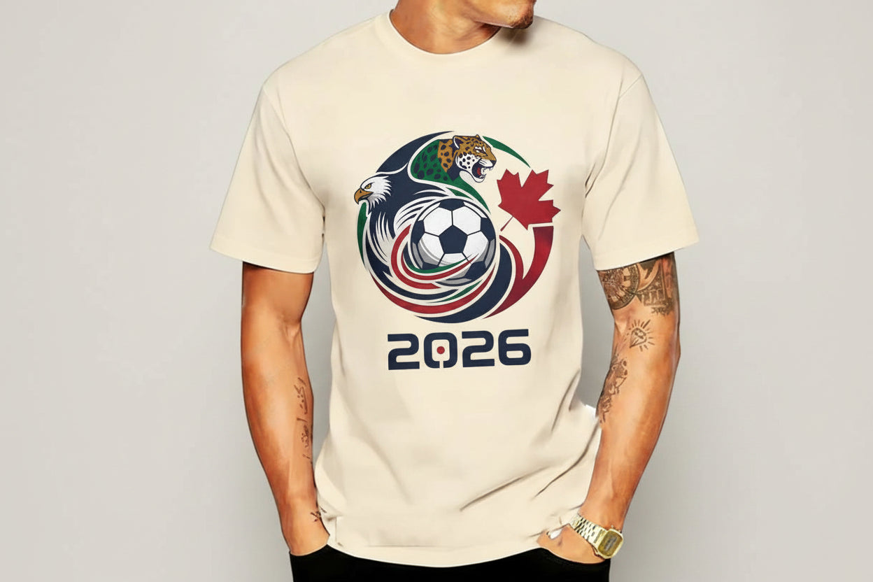 World Cup Men's Eagle & Jaguar Graphic Sports Tee | Premium Soccer T-Shirt