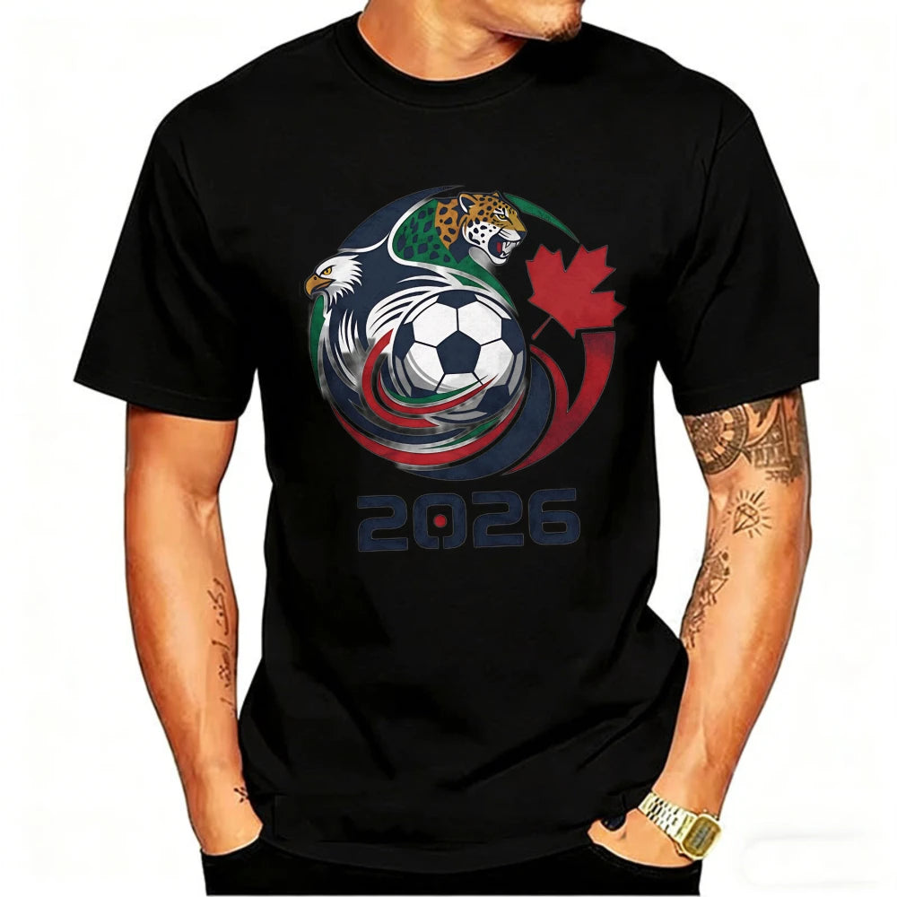 World Cup Men's Eagle & Jaguar Graphic Sports Tee | Premium Soccer T-Shirt