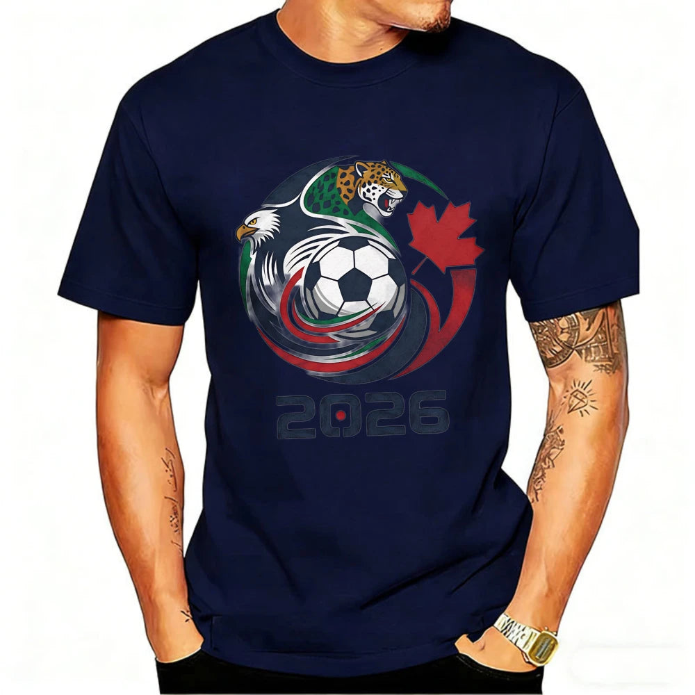 World Cup Men's Eagle & Jaguar Graphic Sports Tee | Premium Soccer T-Shirt