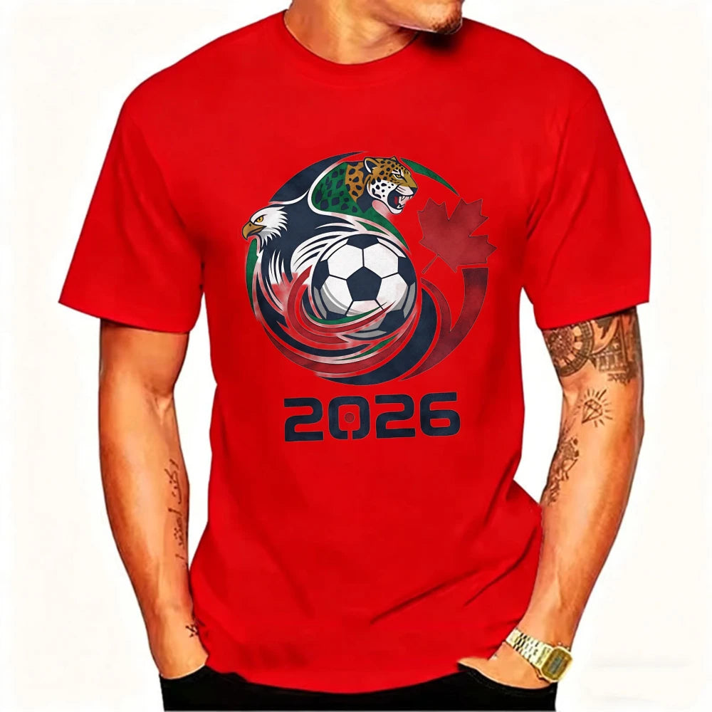 World Cup Men's Eagle & Jaguar Graphic Sports Tee | Premium Soccer T-Shirt