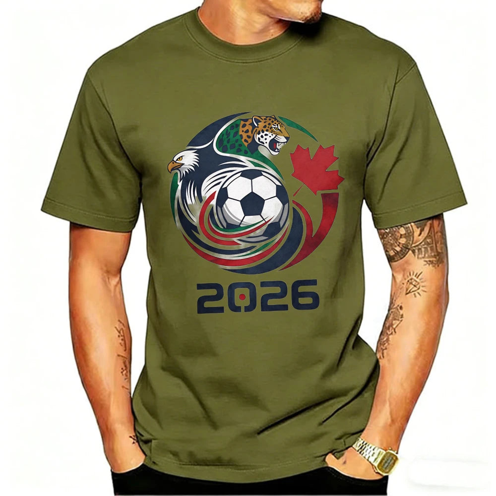 World Cup Men's Eagle & Jaguar Graphic Sports Tee | Premium Soccer T-Shirt