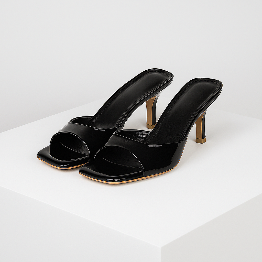 Mattea Square-Toe Mule Heels | Premium Open Toe Dress Heels