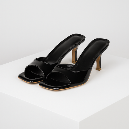 Mattea Square-Toe Mule Heels | Premium Open Toe Dress Heels