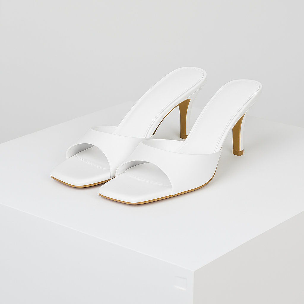 Mattea Square-Toe Mule Heels | Premium Open Toe Dress Heels