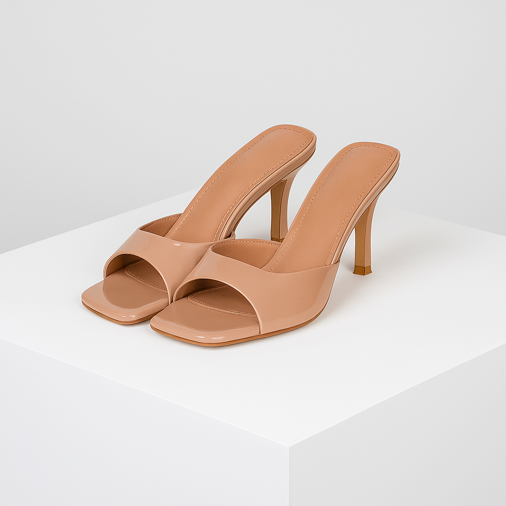 Mattea Square-Toe Mule Heels | Premium Open Toe Dress Heels
