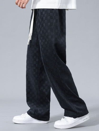 Stylish Checkerboard Straight Leg Pants with Comfortable Fit for Everyday Wear