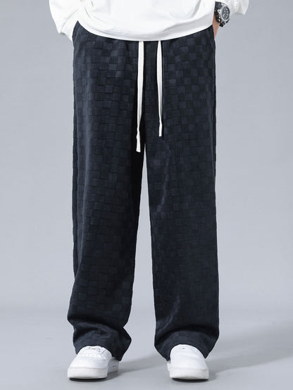 Stylish Checkerboard Straight Leg Pants with Comfortable Fit for Everyday Wear