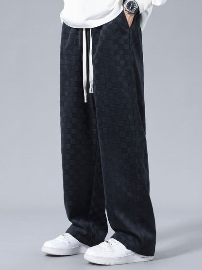 Stylish Checkerboard Straight Leg Pants with Comfortable Fit for Everyday Wear
