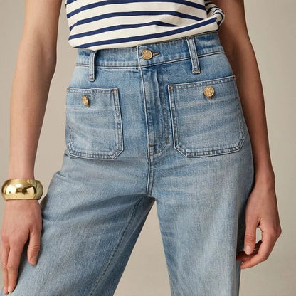 Tailored Denim | Women's High-Waist Wide-Leg Jeans with Structured Fit | Elegant Style for Everyday Wear