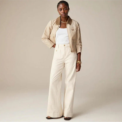 Tailored Denim | Women's High-Waist Wide-Leg Jeans with Structured Fit | Elegant Style for Everyday Wear