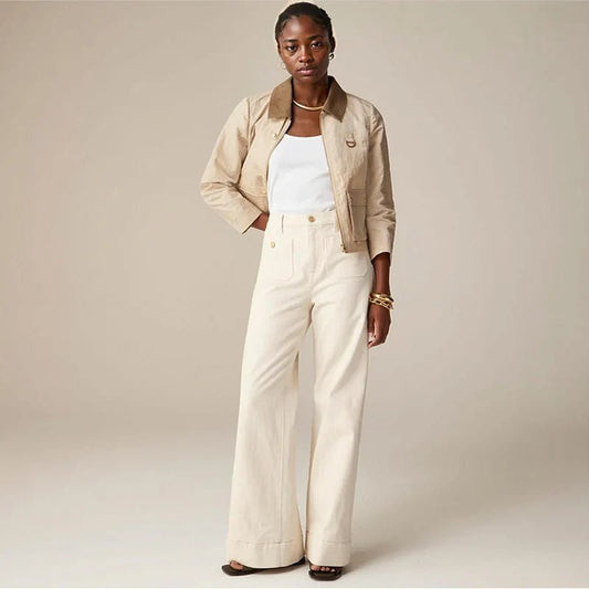 Tailored Denim | Women's High-Waist Wide-Leg Jeans with Structured Fit | Elegant Style for Everyday Wear