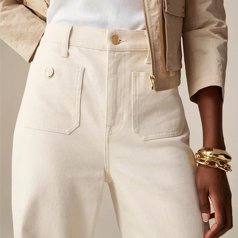 Tailored Denim | Women's High-Waist Wide-Leg Jeans with Structured Fit | Elegant Style for Everyday Wear