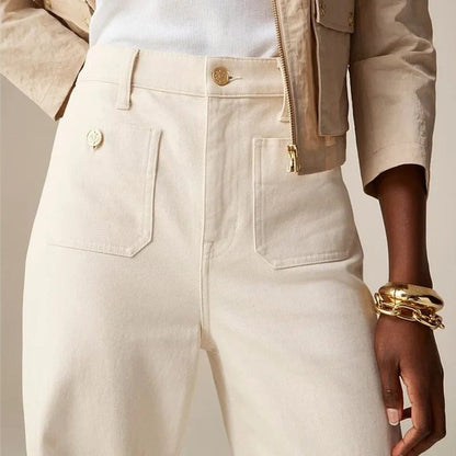 Tailored Denim | Women's High-Waist Wide-Leg Jeans with Structured Fit | Elegant Style for Everyday Wear