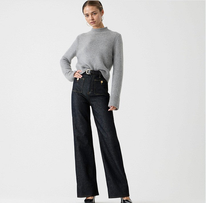 Tailored Denim | Women's High-Waist Wide-Leg Jeans with Structured Fit | Elegant Style for Everyday Wear