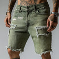 Cooper™ Men's Ripped Stretch Denim Shorts — Vintage Distressed Wash