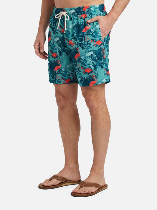 Tropical Vibes | Men's Slim Fit Swim Trunks with Adjustable Drawstring | Lightweight Comfort for Beach Days