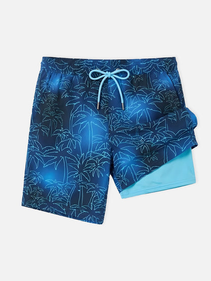 Tropical Vibes | Men's Slim Fit Swim Trunks with Adjustable Drawstring | Lightweight Comfort for Beach Days