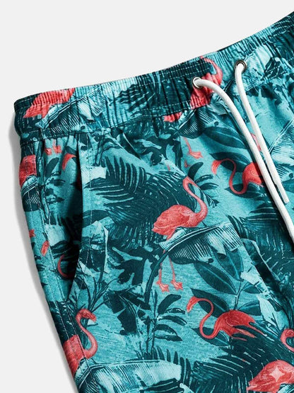 Tropical Vibes | Men's Slim Fit Swim Trunks with Adjustable Drawstring | Lightweight Comfort for Beach Days
