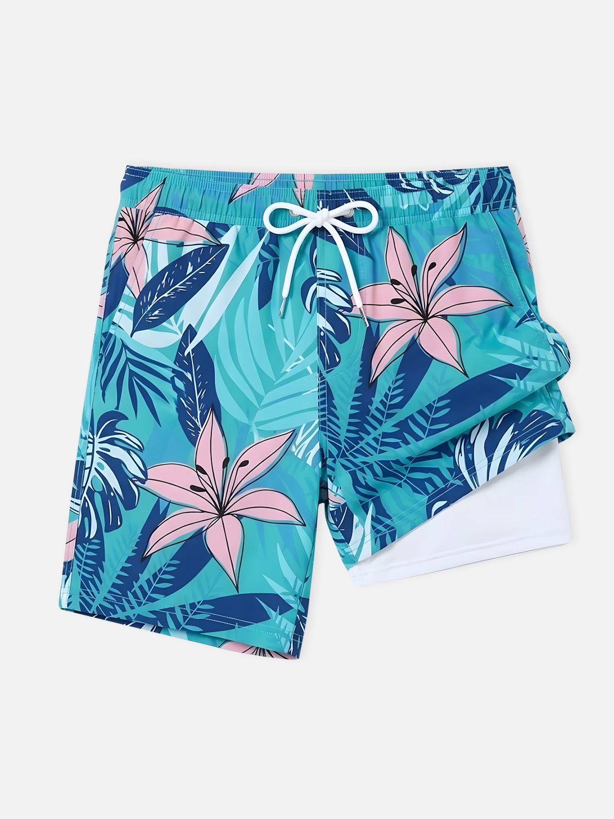 Tropical Vibes | Men's Slim Fit Swim Trunks with Adjustable Drawstring | Lightweight Comfort for Beach Days