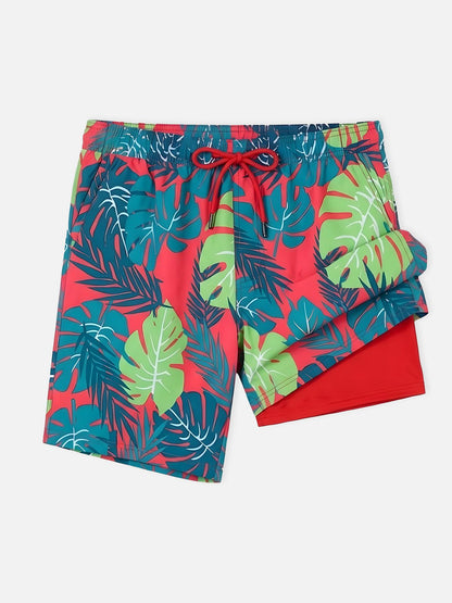 Tropical Vibes | Men's Slim Fit Swim Trunks with Adjustable Drawstring | Lightweight Comfort for Beach Days