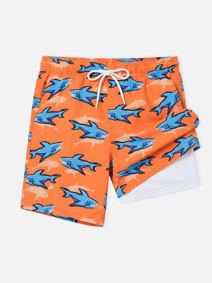 Tropical Vibes | Men's Slim Fit Swim Trunks with Adjustable Drawstring | Lightweight Comfort for Beach Days