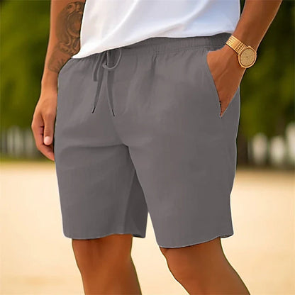 Men's Linen Lounge Shorts – Lightweight Breathable Drawstring Shorts for Beach & Casual Summer Wear