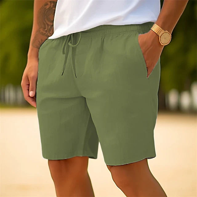 Men's Linen Lounge Shorts – Lightweight Breathable Drawstring Shorts for Beach & Casual Summer Wear