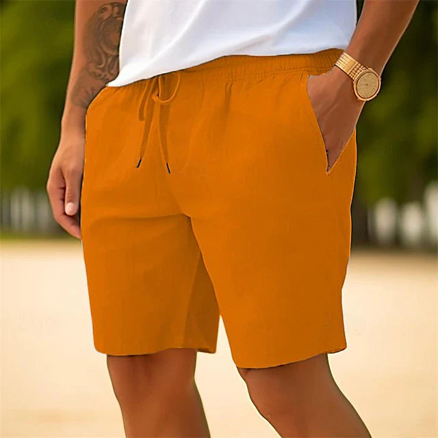Men's Linen Lounge Shorts – Lightweight Breathable Drawstring Shorts for Beach & Casual Summer Wear