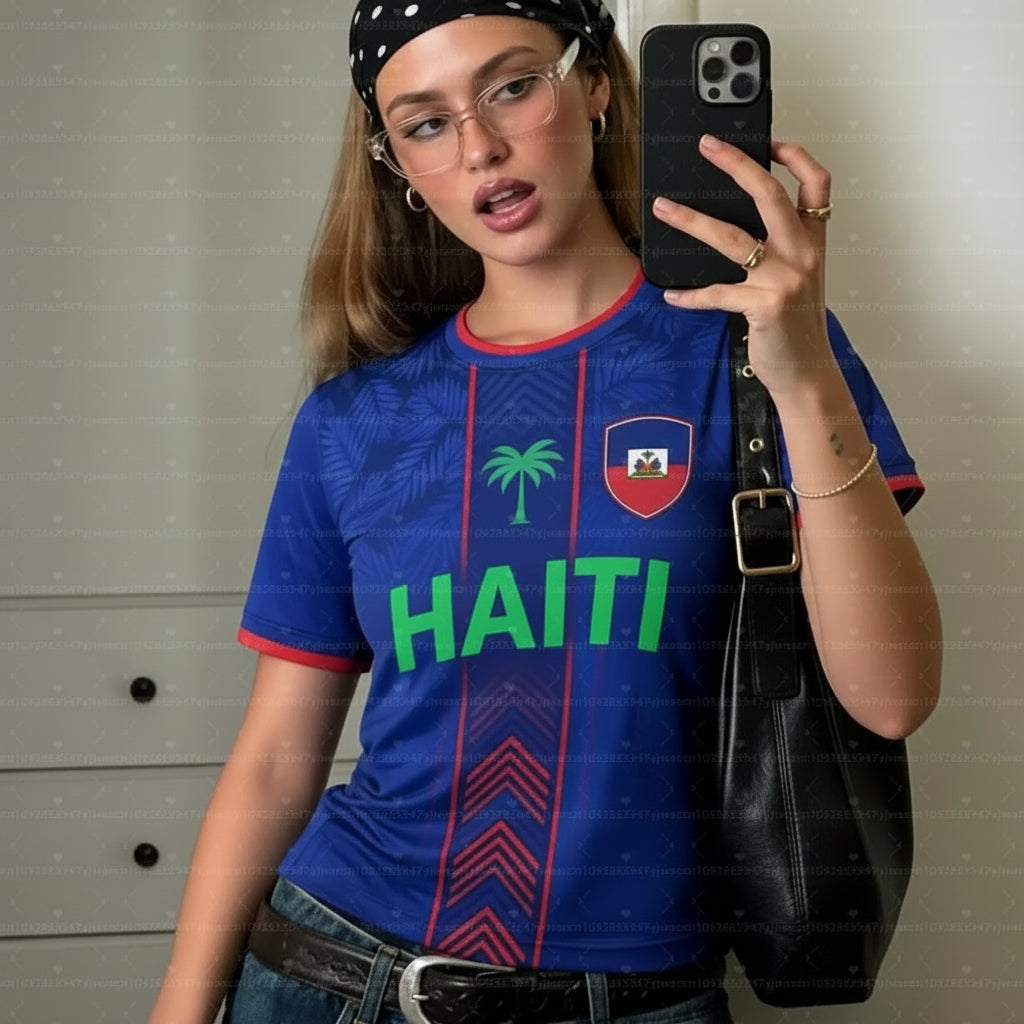 Haiti World Cup Flag Unisex Sports T-Shirt | Premium Soccer Jersey
