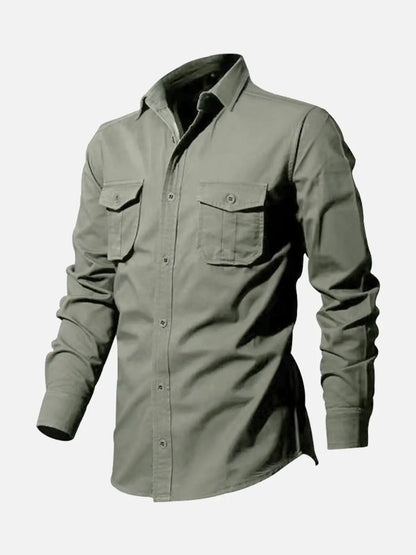 Utility Pocket Shirt | Men's Long Sleeve with Dual Chest Pockets | Versatile Style for Everyday Wear