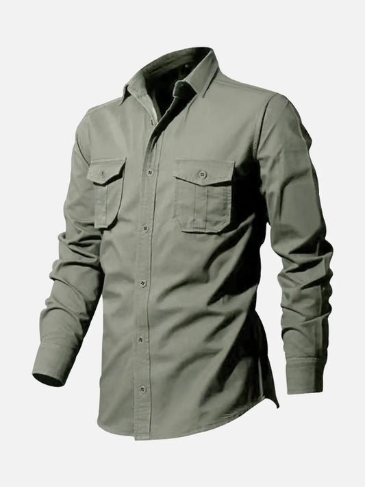 Utility Pocket Shirt | Men's Long Sleeve with Dual Chest Pockets | Versatile Style for Everyday Wear