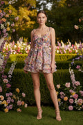 Women's Floral Print Tiered Ruffle Mini Dress
