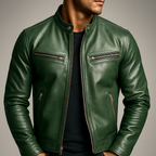 Men's Vintage Leather Jacket — Genuine Leather, Classic Fit