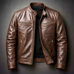 Men's Vintage Leather Jacket — Genuine Leather, Classic Fit