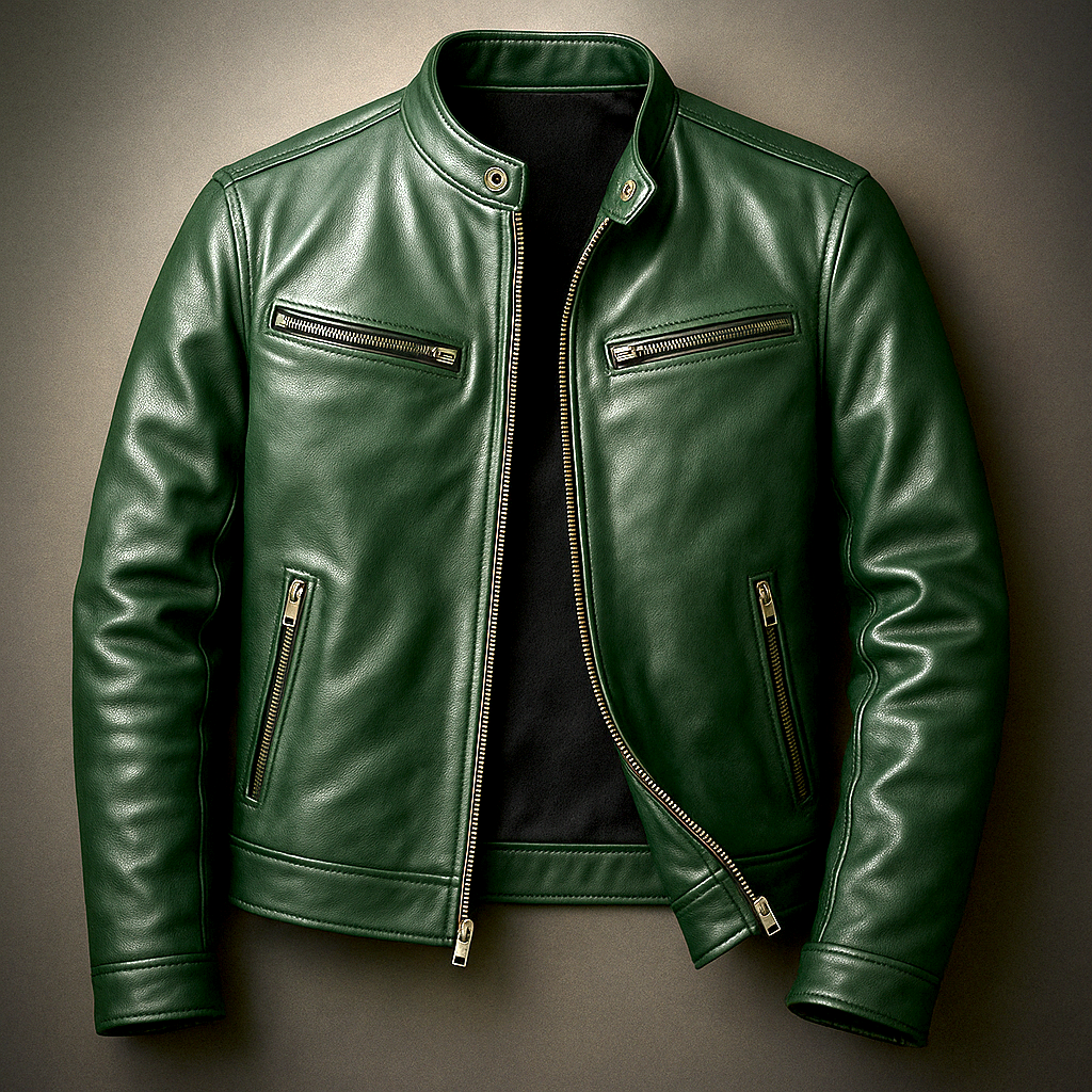 Men's Vintage Leather Jacket — Genuine Leather, Classic Fit