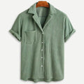 Waffle Knit Shirt | Textured Long Sleeve Button-Down for Versatile Style