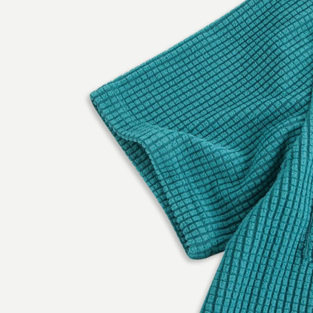 Waffle Knit Shirt | Textured Long Sleeve Button-Down for Versatile Style