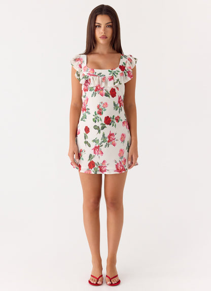 Women's Chiffon Mini Dress | Elegant Frill Neckline Summer Cocktail Dress 2