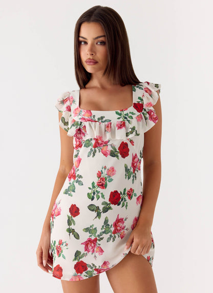 Women's Chiffon Mini Dress | Elegant Frill Neckline Summer Cocktail Dress 5