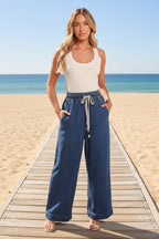 Women's High-Waisted Wide Leg Jeans | Elastic Waist