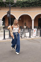 Women's High-Waisted Wide Leg Jeans | Elastic Waist