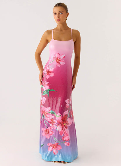Women's Elegant Sequin Maxi Dress | Adjustable Straps Formal Evening Gown 0