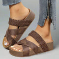 Women's Orthopedic Platform Sandals — Braided Cross-Strap Arch Support