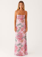 Celeste™ Floral Maxi Dress — Square Neckline with Criss-Cross Straps
