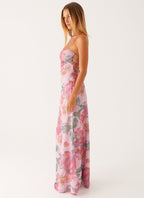 Celeste™ Floral Maxi Dress — Square Neckline with Criss-Cross Straps