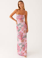 Celeste™ Floral Maxi Dress — Square Neckline with Criss-Cross Straps