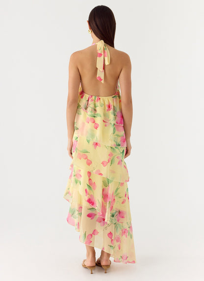 Women's Polyester Asymmetrical Maxi Dress | Elegant Halter Neck Summer Gown 3
