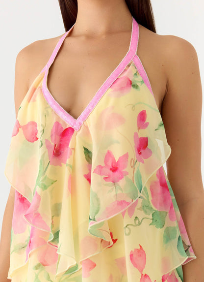 Women's Polyester Asymmetrical Maxi Dress | Elegant Halter Neck Summer Gown 4