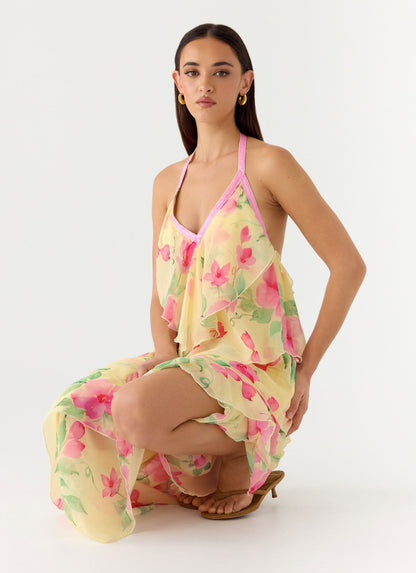 Women's Polyester Asymmetrical Maxi Dress | Elegant Halter Neck Summer Gown 5